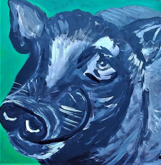 big sale was $40 now $15  Black Pig painting