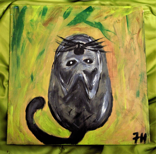 big sale was $40 now $15 Cat Painting- looking up