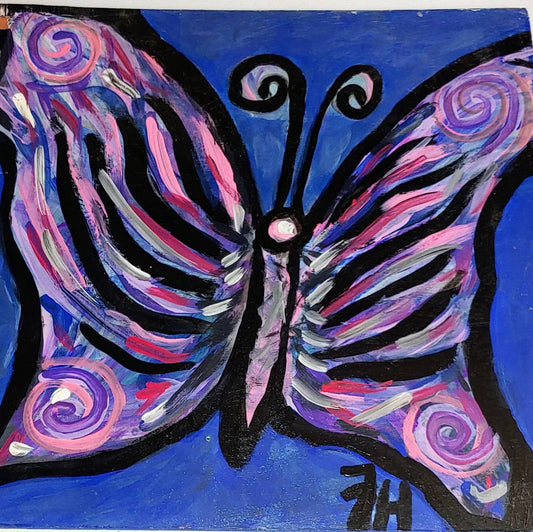 big sale was $40 now $15 cute butterfly 12 x 12 inch painting on plywood