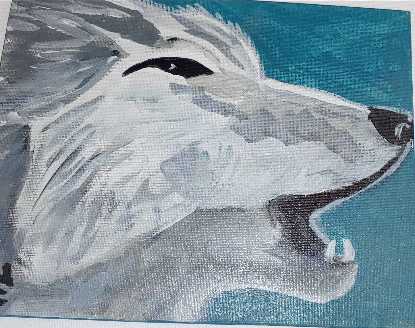 big sale Was $25 now $15 ....howling wolf painting 8 x 10 inches on canvas