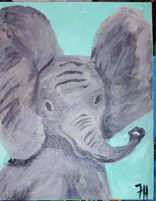big sale was $25 now $15 Elephant painting 8 x 10 inches on canvas