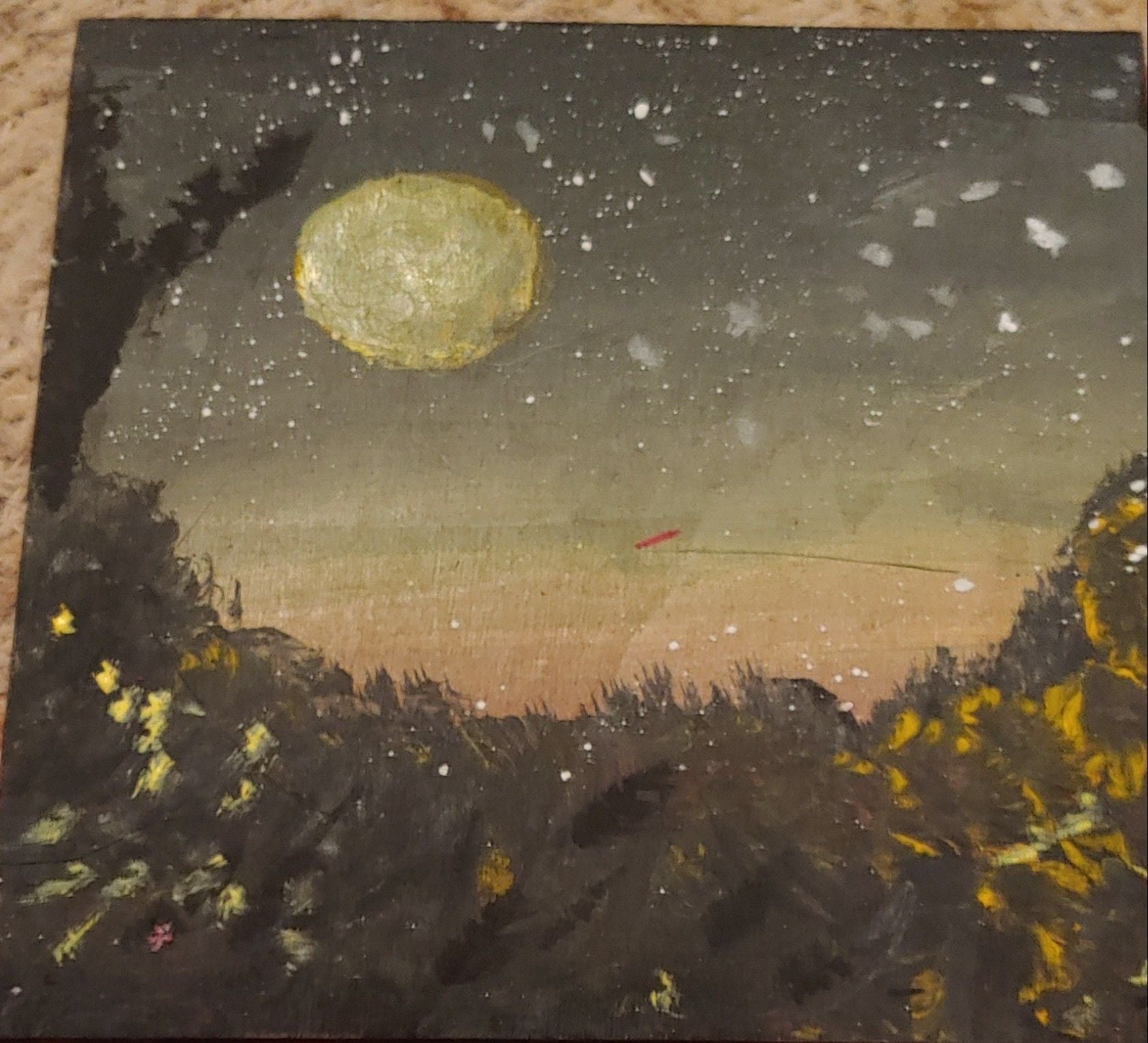 customized 4 x 4 inch landscape paintings/pictures on wood