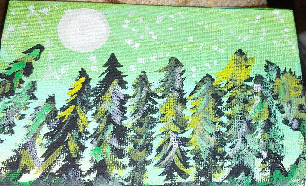 customized 4 x 4 inch landscape paintings/pictures on wood