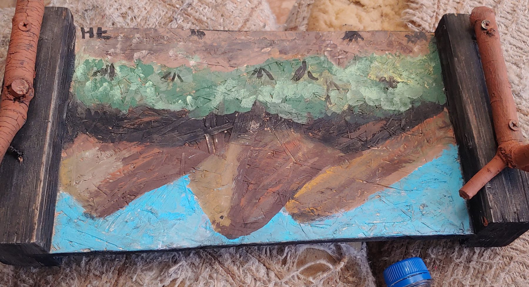 Landscape Paintings - hand painted 14 x 11 inch stretched canvas  