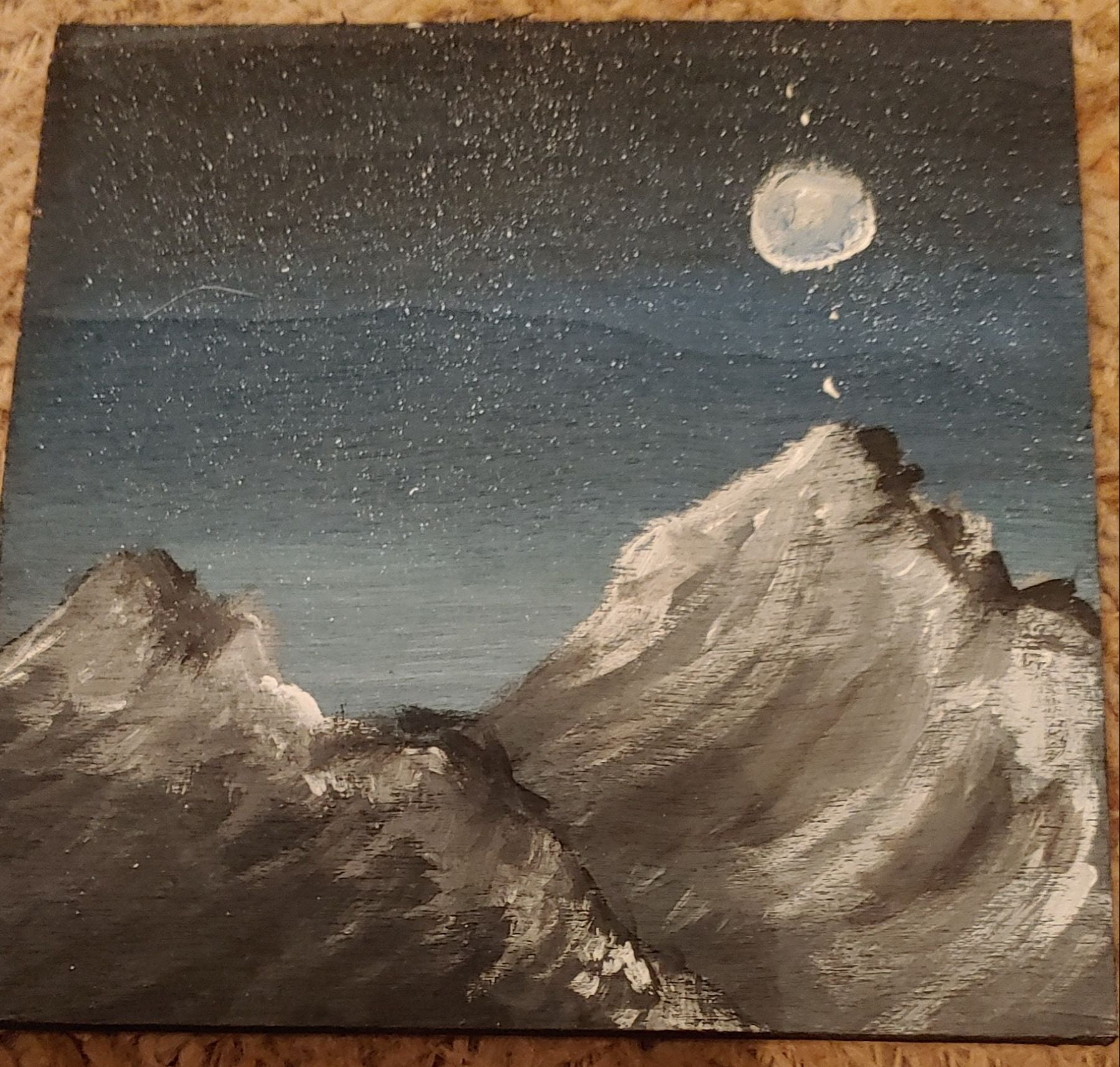 customized 4 x 4 inch landscape paintings/pictures on wood