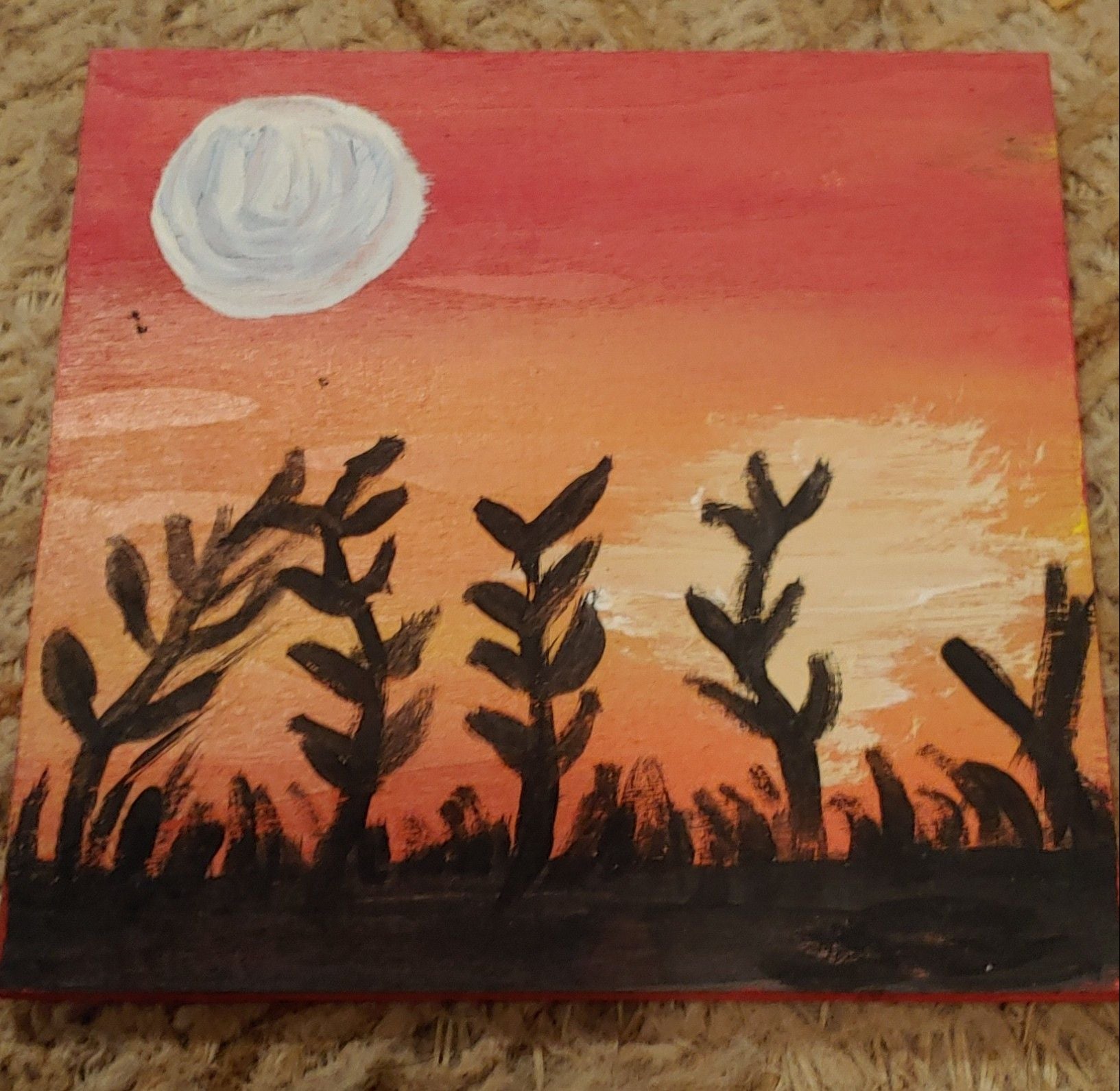 customized 4 x 4 inch landscape paintings/pictures on wood