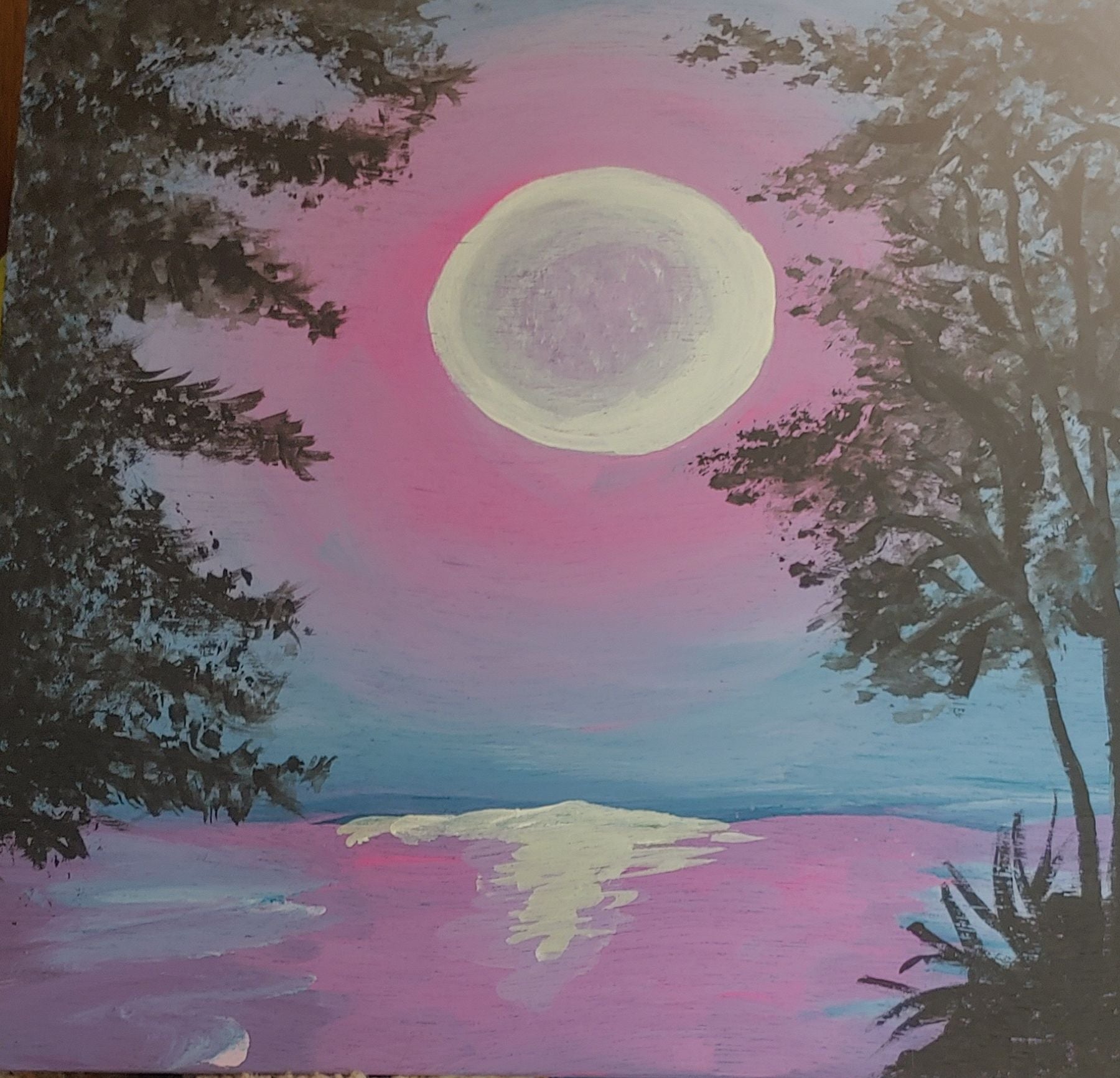 customized 4 x 4 inch landscape paintings/pictures on wood