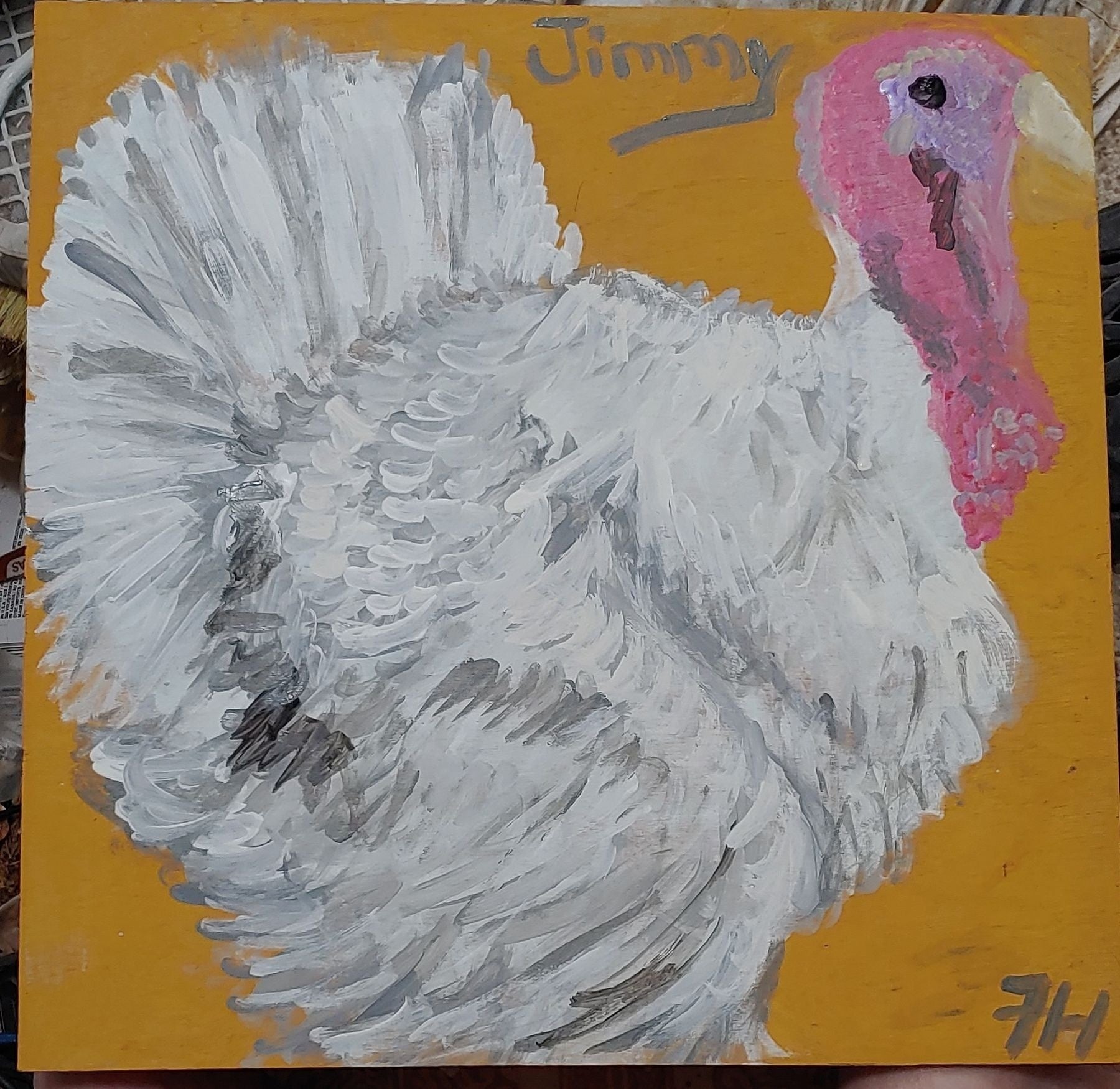 Pet portrait - hand painted 14 x 11 inch canvas panel three animals