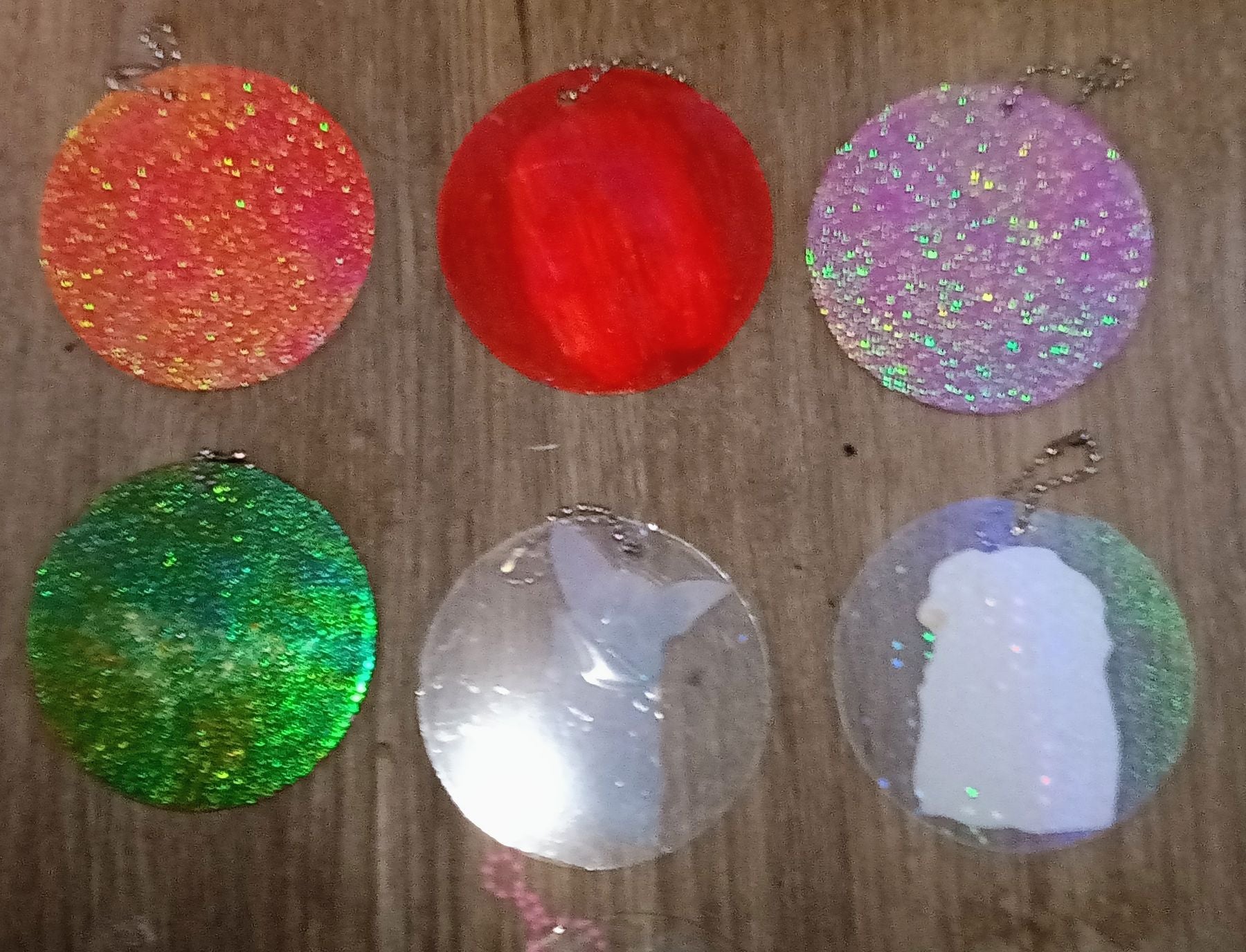 3 inch wooden or acrylic double sided keyrings featuring animals