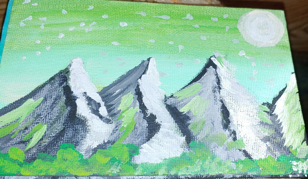 customized 4 x 4 inch landscape paintings/pictures on wood