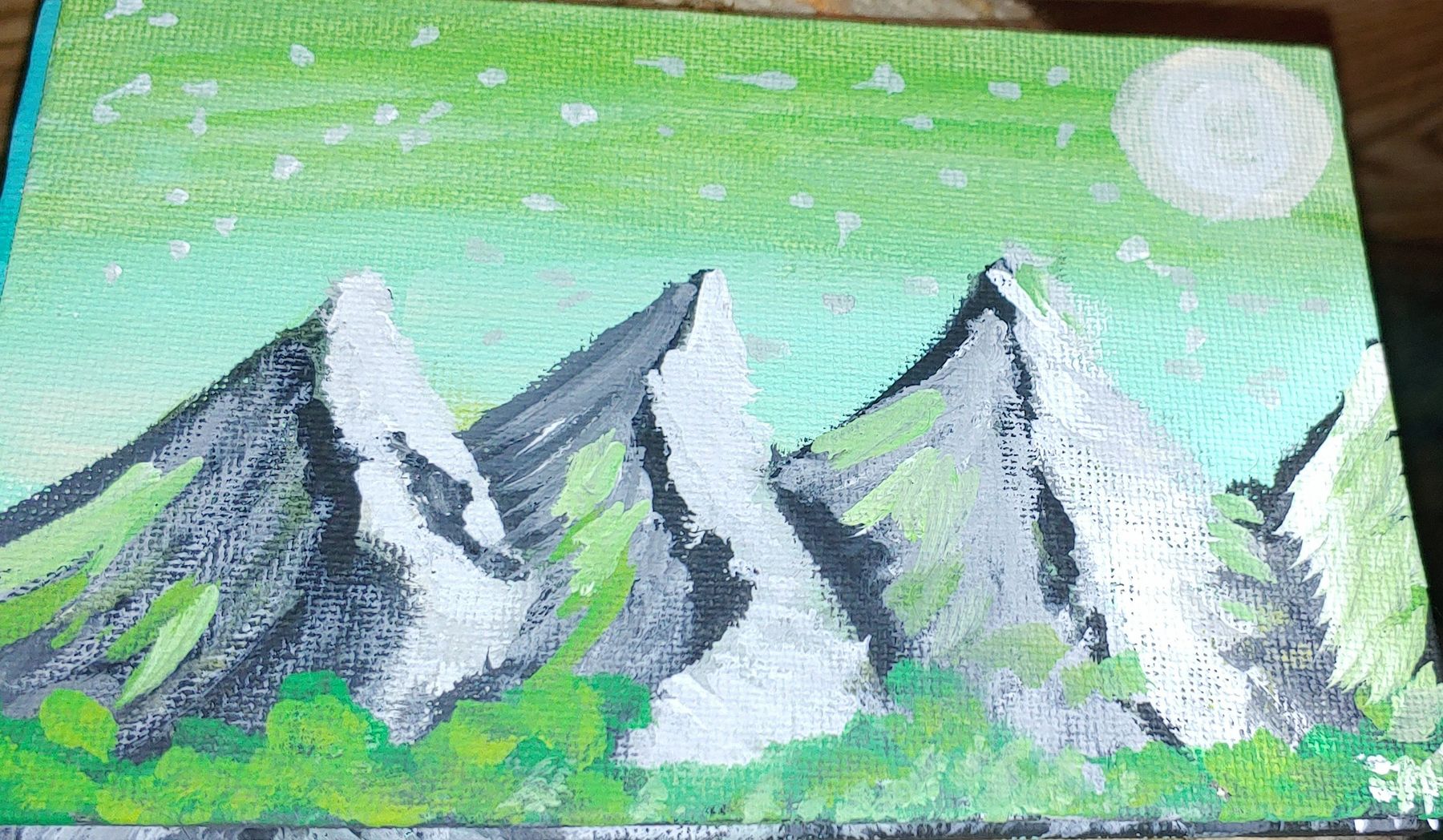 customized 4 x 4 inch landscape paintings/pictures on wood