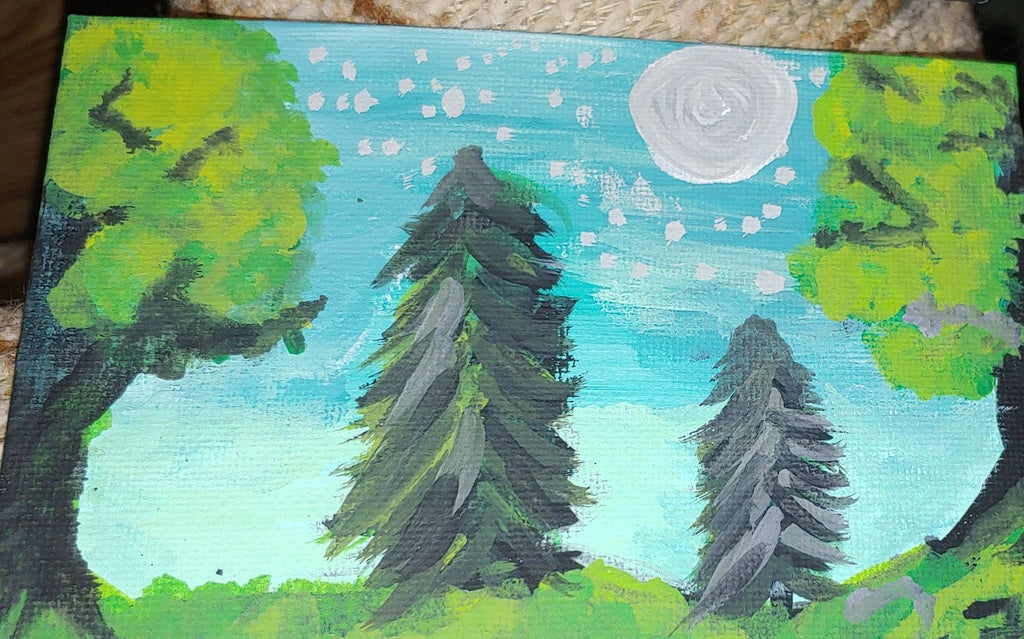 customized 4 x 4 inch landscape paintings/pictures on wood