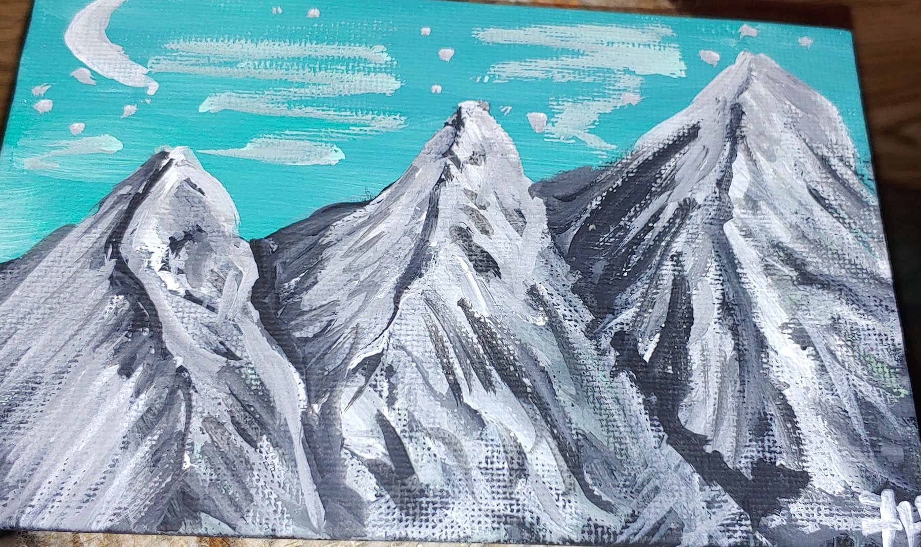 customized 4 x 4 inch landscape paintings/pictures on wood