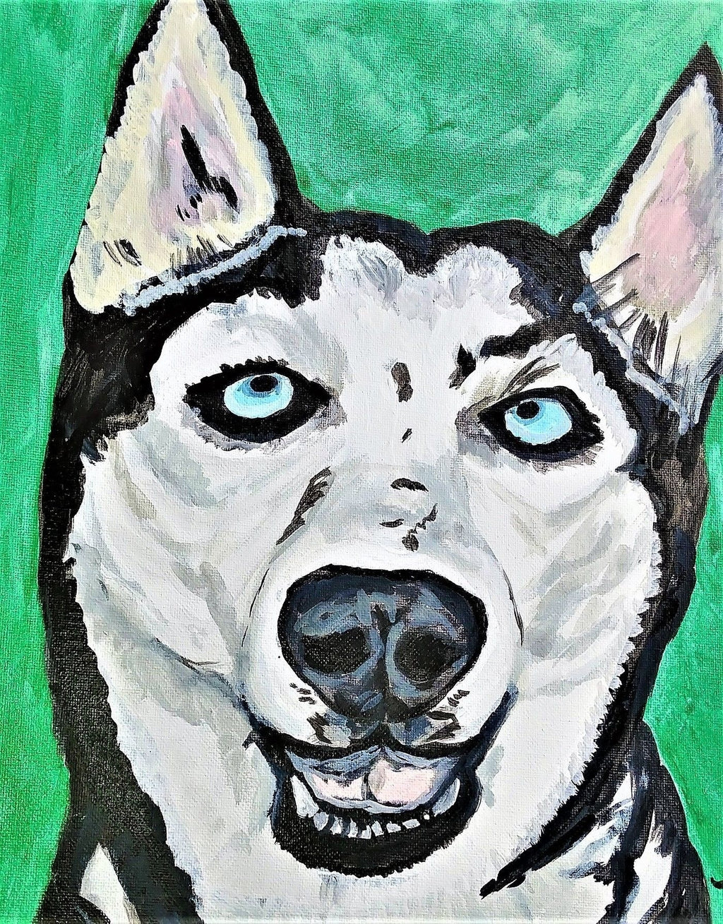 Pet portrait - hand painted 14 x 11 inch canvas panel two animals